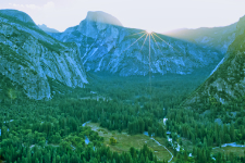 Sunrise fills the valley